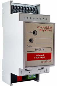 8-ми канальный контролер аналоговых выходов 0-10 В
(DAC82M)